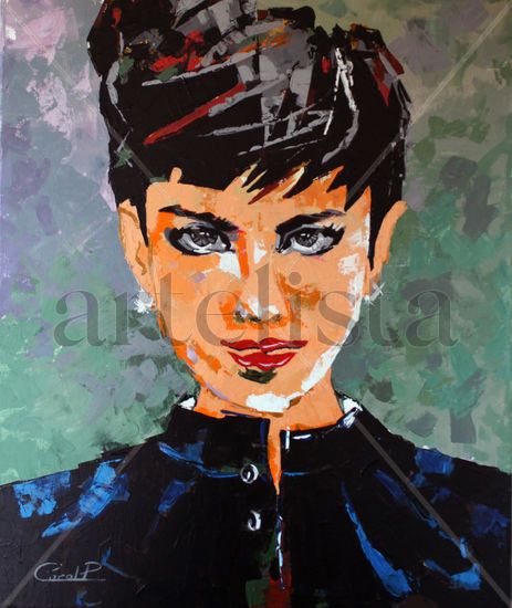 Audrey Hepburn Acrílico Lienzo Retrato