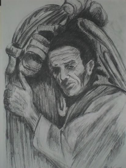 Rostro de pescador ( Ricardo weibel, constt chile) Charcoal