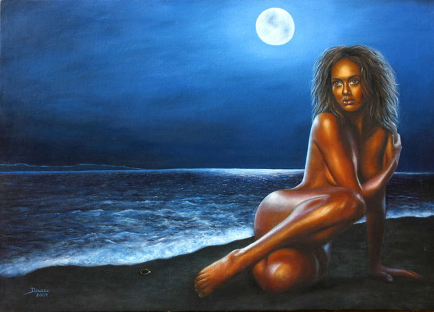 Desnudo con Luna Llena Oil Canvas Nude Paintings