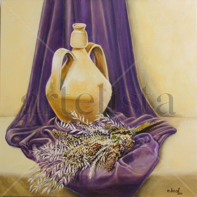 Bodegón con flores secas