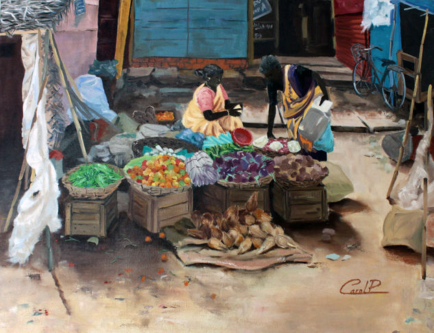 Mercado de Aurangabad - India Oil Canvas Others