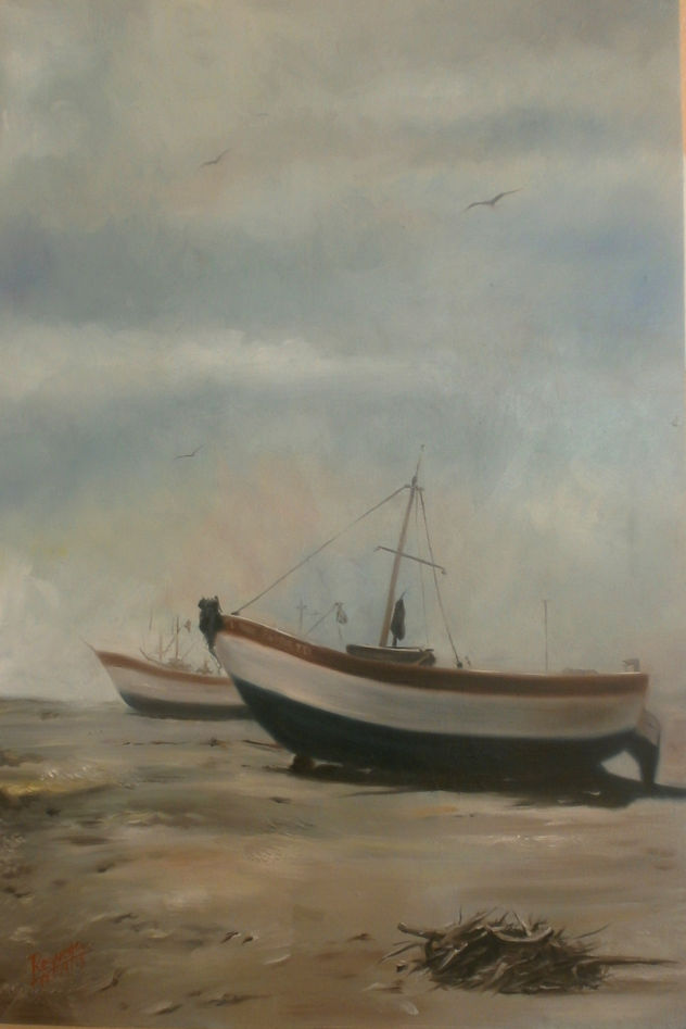 BARCAS EN LA ORILLA - MAÑANA DE NIEBLA