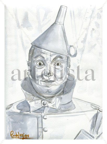 Hombre de Hojalata Watercolour Paper Portrait