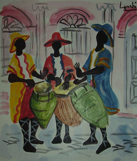 Tambores Acrylic Others Figure Painting