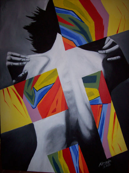 Abrazo. Others Canvas Figure Painting