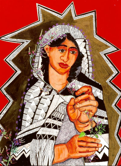 MY GUADALUPE, 1994 Mixed media Paper Portrait