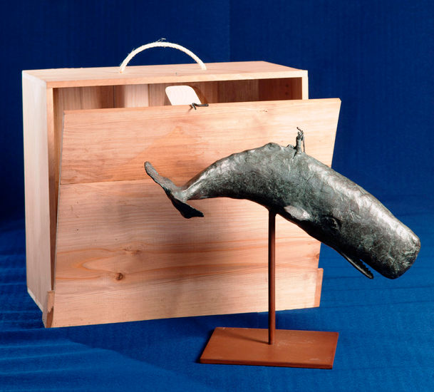 Moby Dick and and captain Ahab. Bronze Abstract