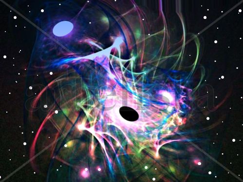 GRAN  PLANETA  SIENDO ABSORBIDO  POR   UN   BLACK  HOLE