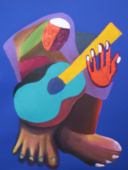 cuando ella tocaba guitarra Acrylic Canvas Others