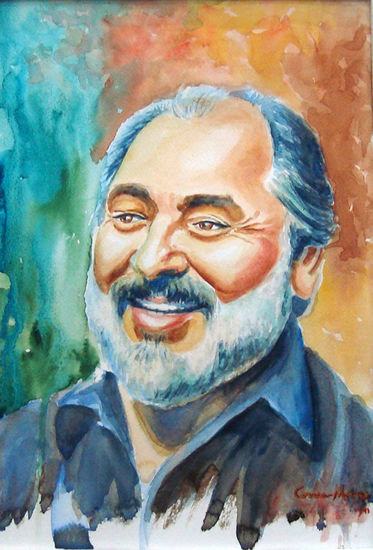 "Homenaje a Eduardo Larbanois" Watercolour Paper Portrait