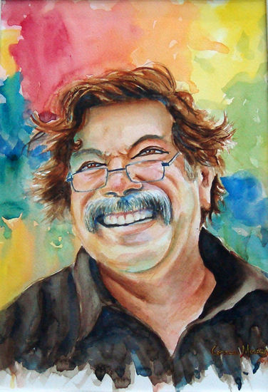 "Homenaje a Héctor Numa Moraes" Watercolour Paper Portrait