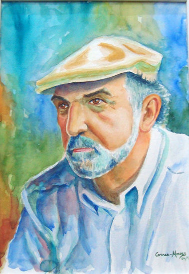 "Homenaje a Mario Carrero" Watercolour Paper Portrait