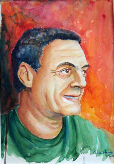 "Homenaje a Pablo Estramín" Watercolour Paper Portrait