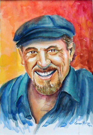 "Homenaje a José Luis (Pepe) Guerra" Watercolour Paper Portrait