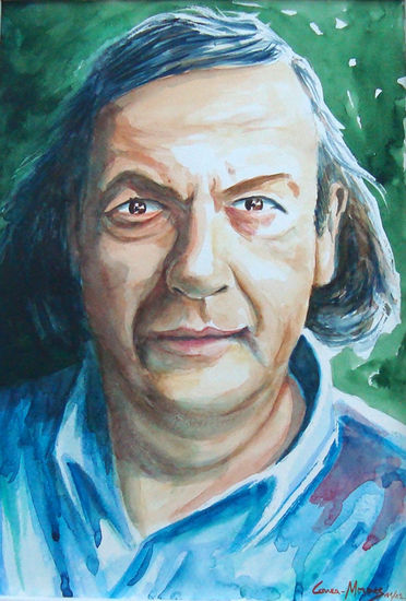 "Homenaje a Daniel Viglietti" Watercolour Paper Portrait