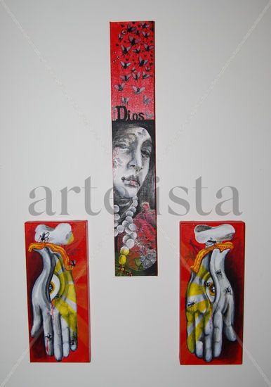 la virgen y sus cosas Acrylic Canvas Figure Painting