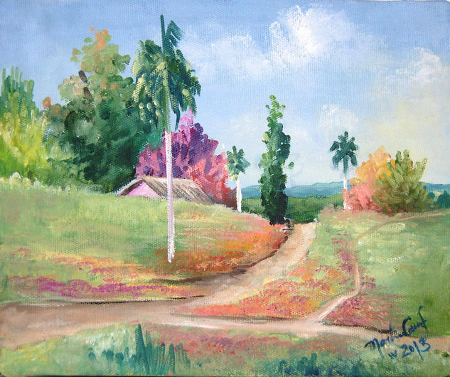 casa en los caminos Oil Canvas Landscaping