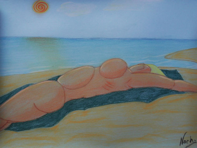 playa Pastel Card Nude Paintings