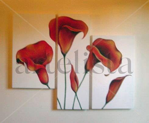 CALAS ROJAS Acrylic Canvas Floral Painting