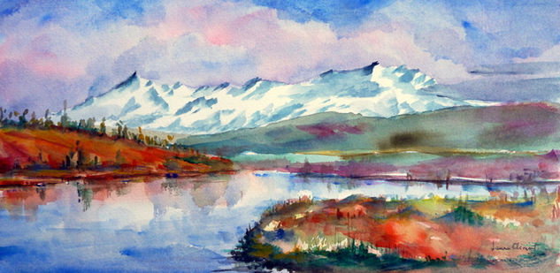 "Alaska. La taiga" Watercolour Paper Landscaping