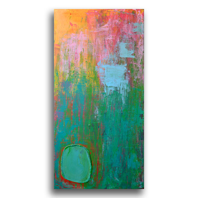 Pintura Abstracta en Acrílico sobre Lienzo, Cromoterapia (azul, verde, turquesa, rojo, rosa, naranja, amarillo)