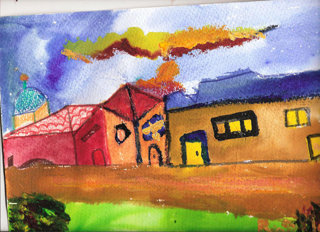 Rural Watercolour Paper Landscaping