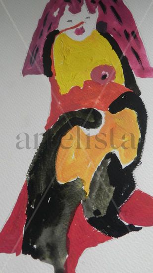 Arlequin femenino Acrylic Paper Figure Painting