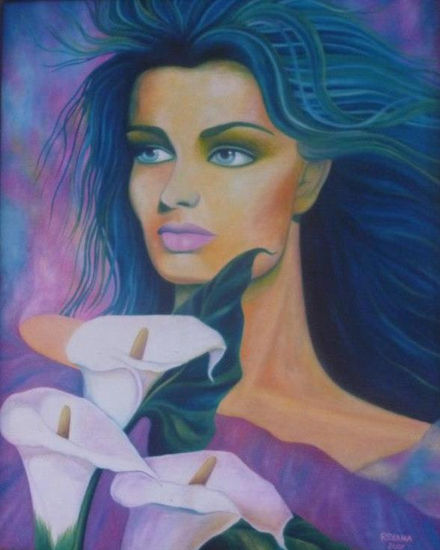 MUJER CON CALAS Oil Canvas Portrait