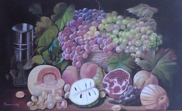 FRUTAS EN LA MESA Oil Canvas Still Life Paintings