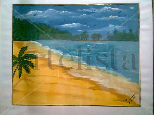 La playa Watercolour Card Landscaping