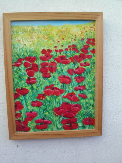 campo de amapolas Oil Canvas Floral Painting