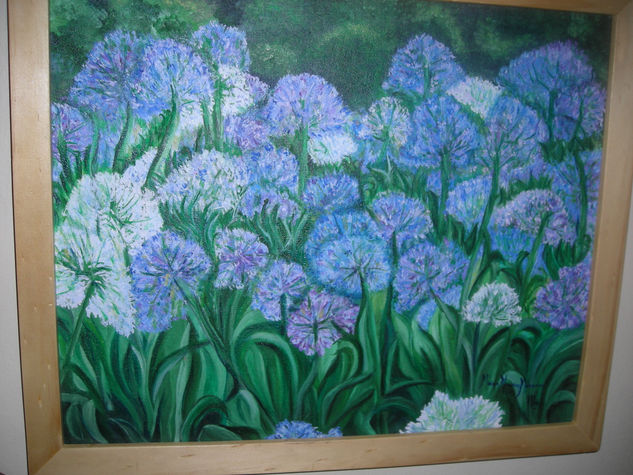 jardin inprecionista Oil Textile Floral Painting