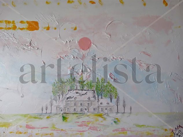 La Maison Saint Gabriel en rose Acrylic Canvas Landscaping