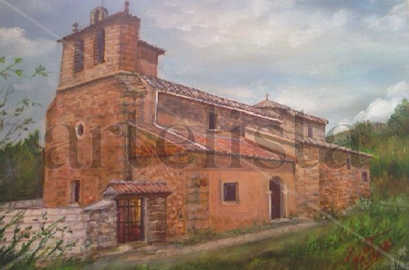 Iglesia de Cañamares (Guadalajara) Oil Canvas Landscaping