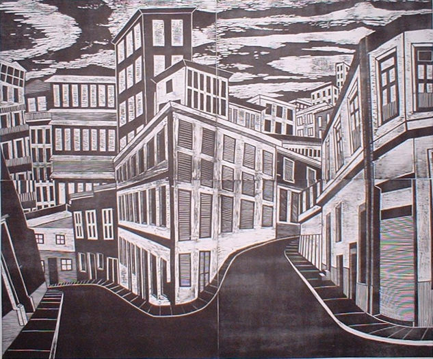 Valparaíso Woodcut