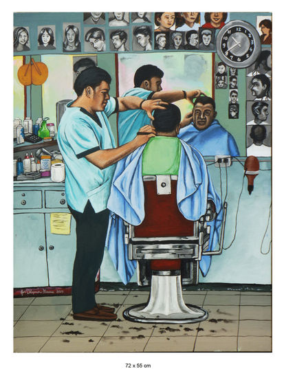 Barbería Acrylic Canvas Figure Painting