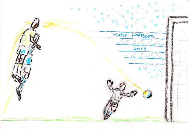 Golo de Pelé à Itália Pastel Paper Sports