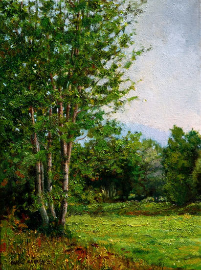 Dia gris en el campo / Gray day in the country Oil Canvas Landscaping