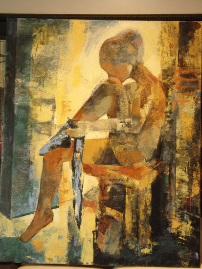 " Mi Pasión" Mixed media Canvas Figure Painting