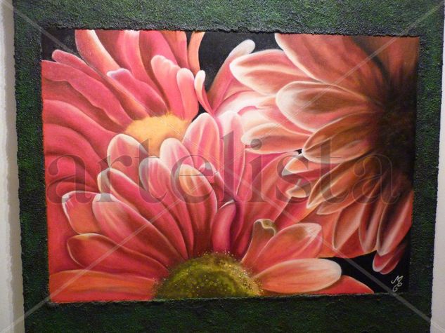 Yerberas Oil Canvas Floral Painting