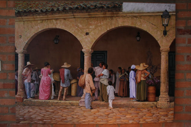 La antigua villa de Leyva Oil Canvas Portrait