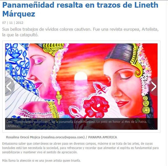 Panameñidad resalta en trazos de Lineth ¨Márquez 