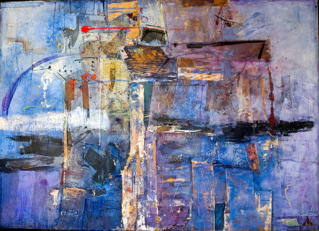 "AZUL" Mixed media Panel Others