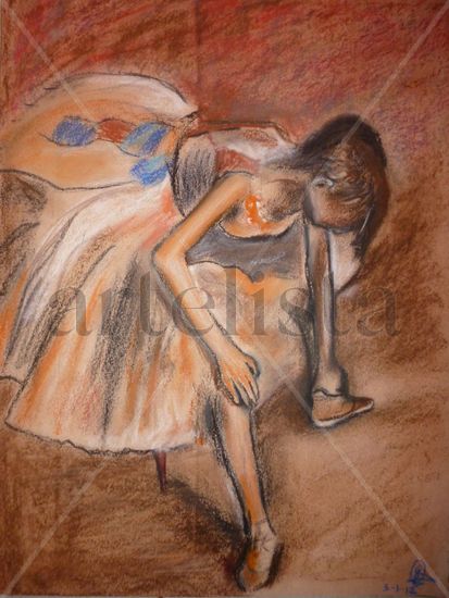 La bailarina Pastel Paper Figure Painting