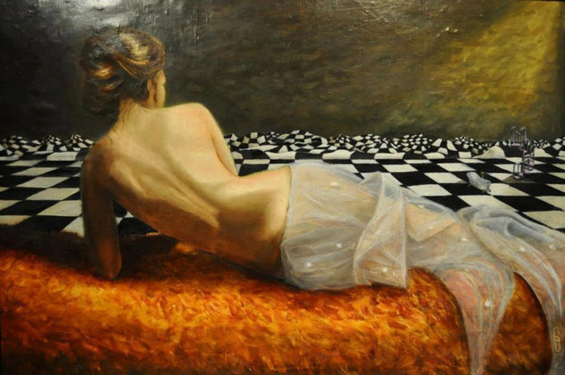 La espera Oil Canvas Nude Paintings