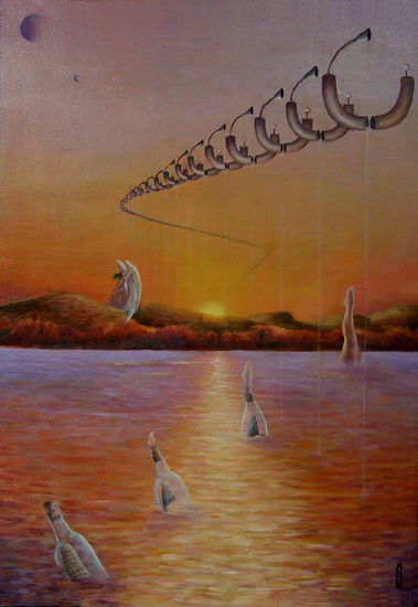 La chute de Venus Oil Canvas Marine Painting