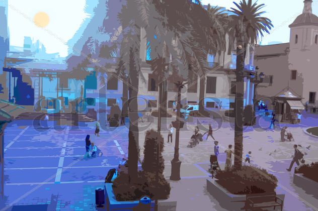 PLAZA DE LAS MONJAS EN AZUL