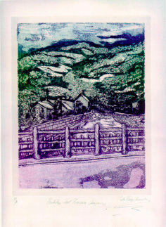 Tella Pueblo del Pirineos Aragones Etching Process