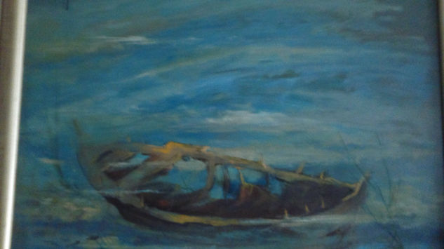 La Barca Watercolour Panel Marine Painting