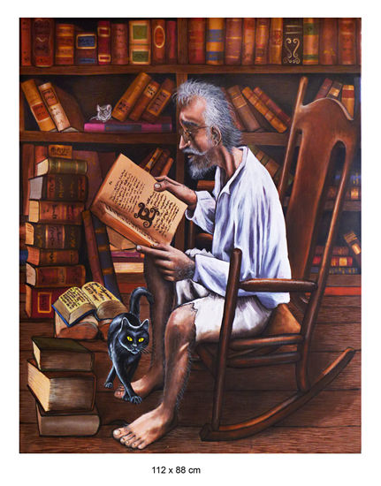 Obsesión por la lectura Acrylic Canvas Figure Painting